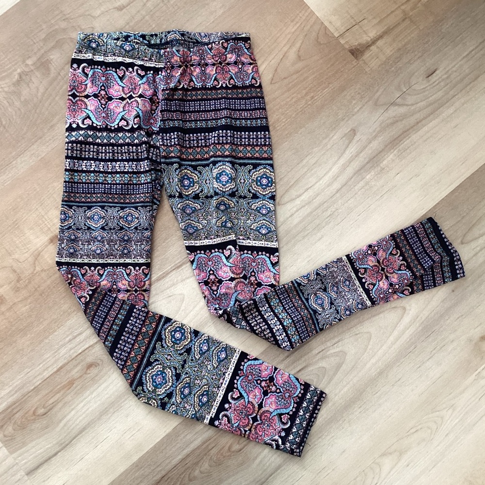 1st Kiss multicolored stretch pants leggings | girls 14/16 | fall winter casual